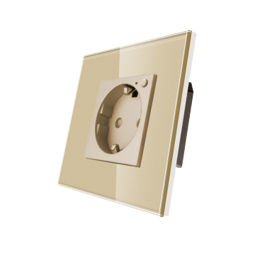 Bingoelec 16A Electrical WiFi Smart Socket with Tuya Glass Panel for German Outlets