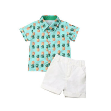 2-6Years Toddler Kids Baby Boy Pineapple Clothes Shirt Tops Shorts Pants Formal Outfits