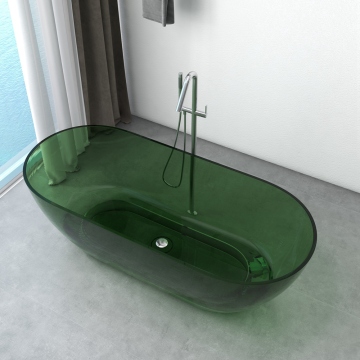 Large Green Acrylic Freestanding Italian Bathtub for Hotels