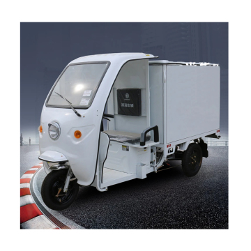 Triciclo elettrico espresso con scatola semi-chiusa per il trasporto e la distribuzione del carico