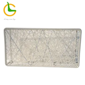 White Handwoven Rattan Divider Screen for Home
