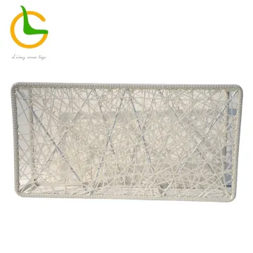 White Handwoven Rattan Divider Screen for Home
