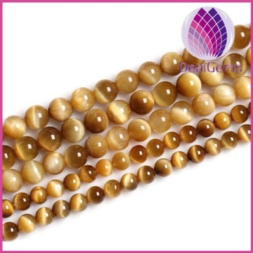 High quality natural gold tigereye round loose beads