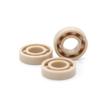 ACID/ALKALI-RESISTANT PEEK POM BALL BEARINGS WITH PLASTIC CAGE - 6300, 6301, 6302, 6304, 6305, 6310