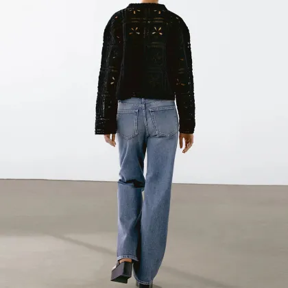 Women's crochet knitted cardigan