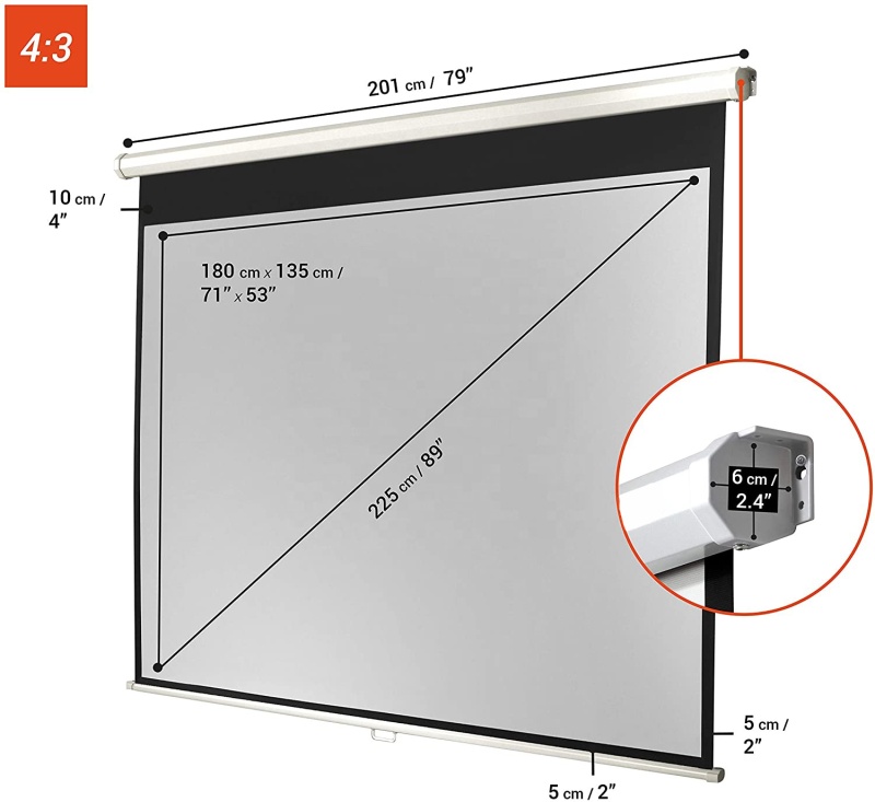 Cinema projector screen 100 inch motorized projector screens