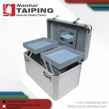 Foshan Professional 2 Trays Aluminum Makeup Train Case
