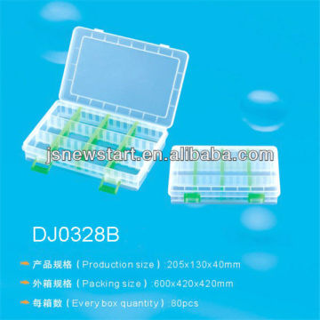 DJ0328A/DJ0328B/DJ0328C transparent plastic removable divided fishing tackle box