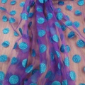 Tecido para vestidos de tule com polka dot turquia azul glitter