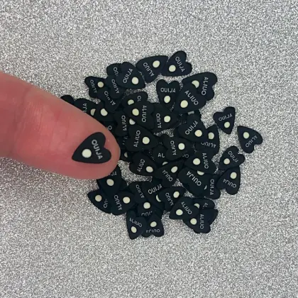 Black Heart Shape Polymer Clay