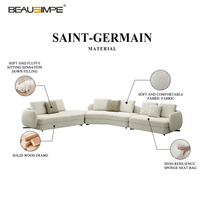SAINT-GERMAIN Curved Convertible Sofa Modular Luxury