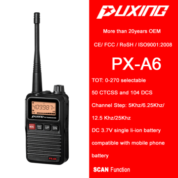 MINI two way radio PX-A6 0.5W PMR 2W professional compact 50 CTCSS 104 DCS VOX