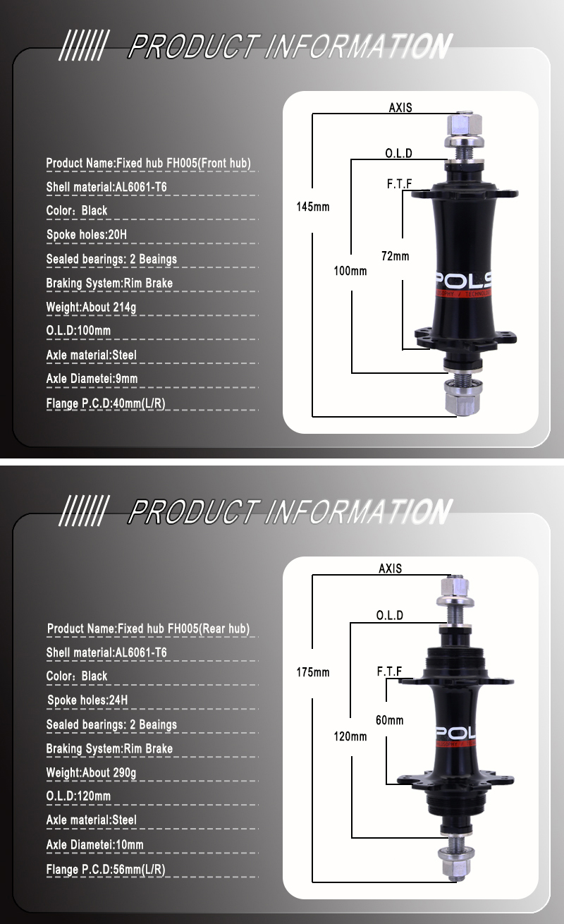 Alloy Fixed Hub Rear Hub