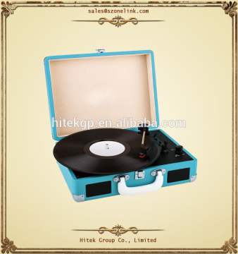 Professional manufacture portable vinyl leather usb turntable player