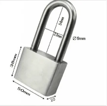 304 50mm long-shackle stainless steel padlock