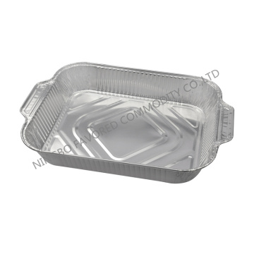 Aluminium foil container with handle