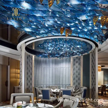 Blue enchantress restaurant atmosphere chandelier hotel restaurant chandelier popular creative large chandelier