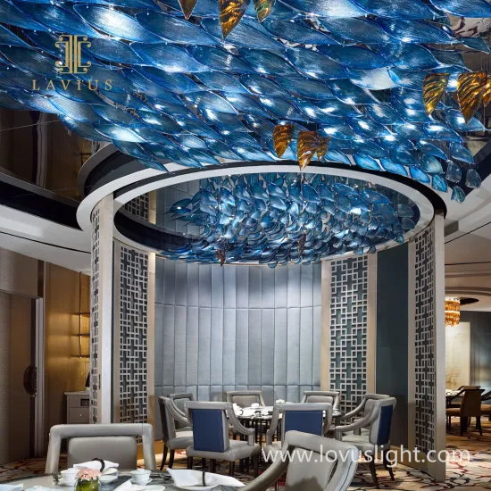 Blue enchantress restaurant atmosphere chandelier hotel restaurant chandelier popular creative large chandelier