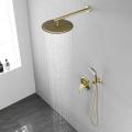 SHAMANDA Brushed Gold Wall Mount Concealed Shower Set