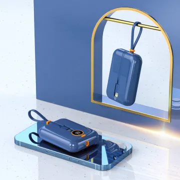 PD22.5W 10000mAh Power Bank with Fast Charging and Built-In Cables for Smartphones