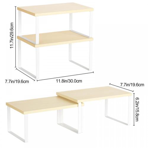 4 pacotes de madeira empilhável Kicthen Storage Shelf