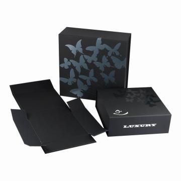 Rigid Black Paper Boxes with spot UV