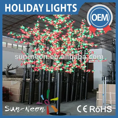 led solar and crystal decoration outdoor lighted trees