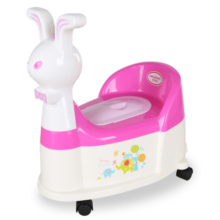 صندلی پلاستیکی شیرینی کوچک خرگوش با چرخ و موسیقی