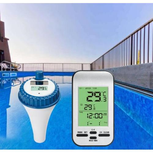 solar power digital swimming pool floating thermometer