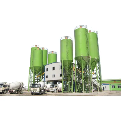Large Commercial HZS180 Concrete Mixing Plant