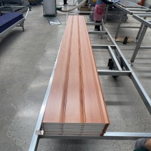 Orange Wood Grain Grooved Metal Carved Panel