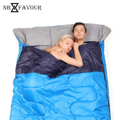 Winter 3 Season Double Sleeping Bag Lightweight Waterproof 2 Person Sleeping Bag
