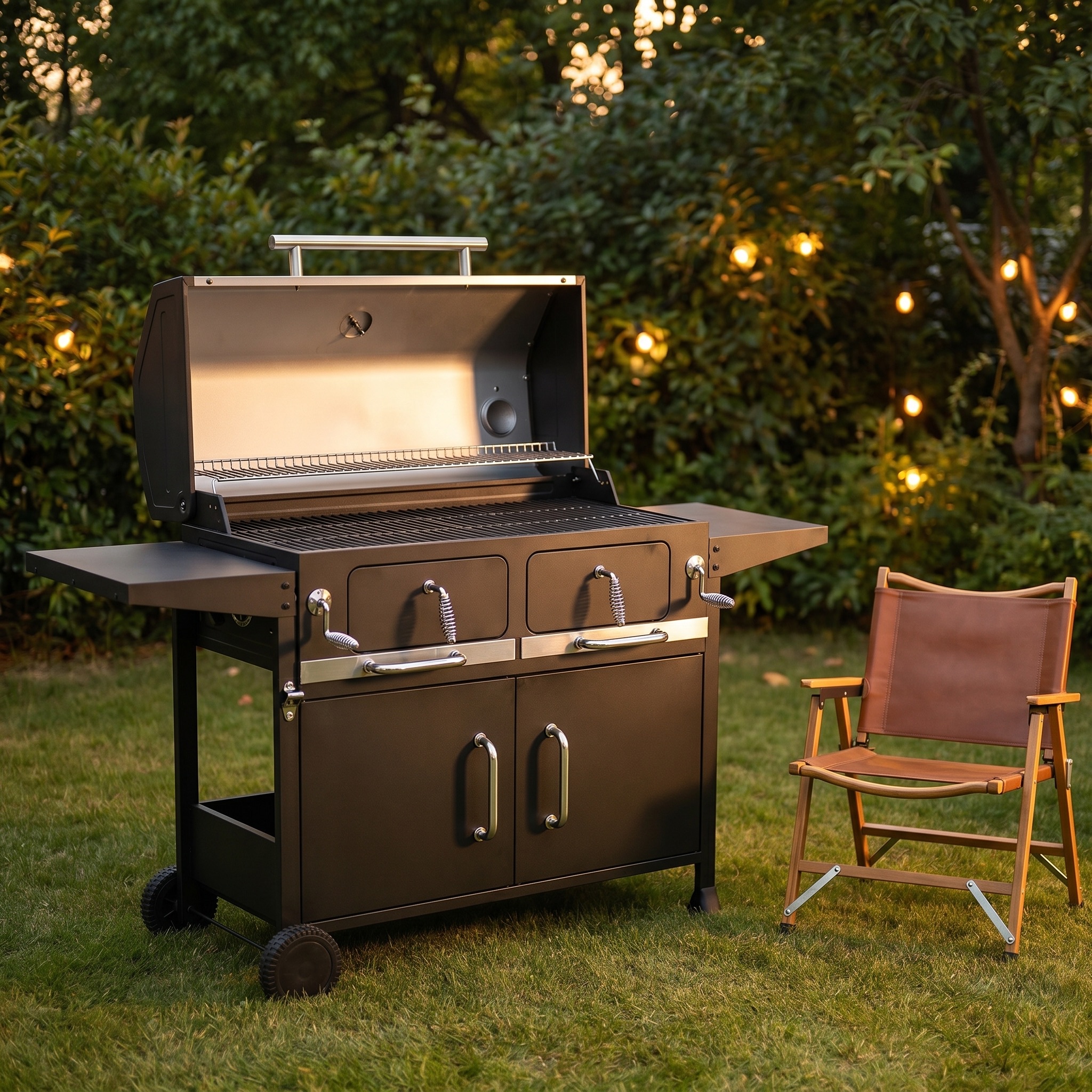 backyard charcoal grill