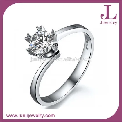Dongguan Factory Diamond Silver Ring 925 Sterling Silver Jewelry Wholesale