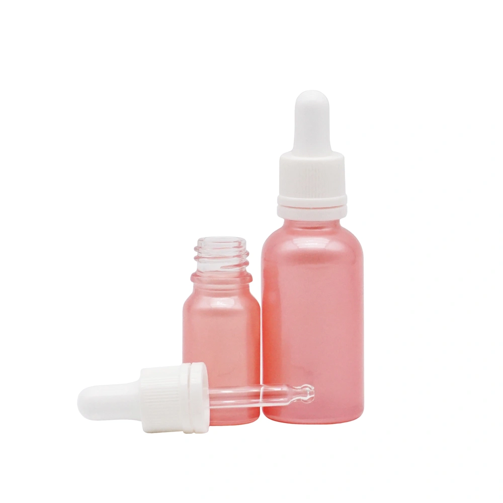 2pcs 30ml Empty Matte Pink Glass Bottles 1Oz Essential Oils