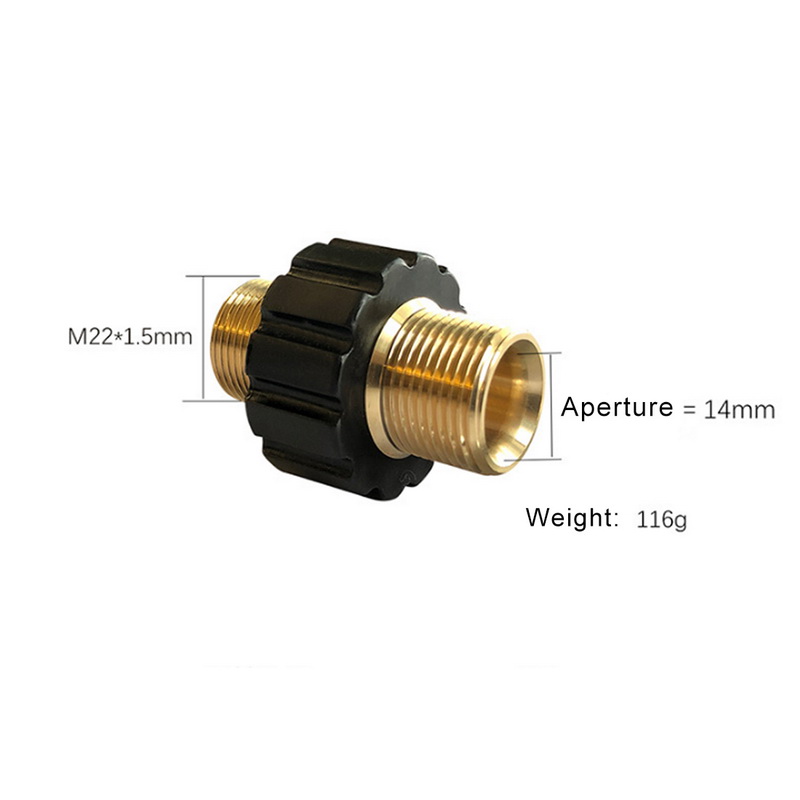 Metrisk M22 15mm hantråd till M22 15mm Manlig mässingstryckbricka -koppling