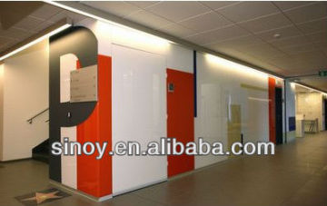 5mm Sinoy pure white Lacquered glass for the wall cladding