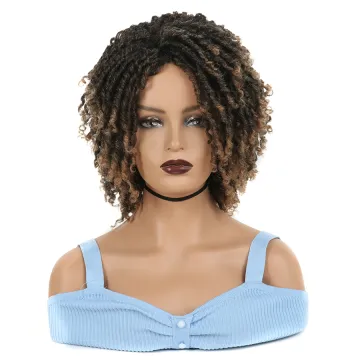 Synthetic Fiber wigs Dreadlock Twist Short Curly Wig Heat Resistant Braids wig for Black Women