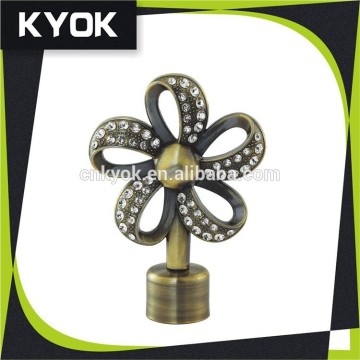 KYOK iron curtain rod wholesale & curtain rod finials ,curtain rod flower finial