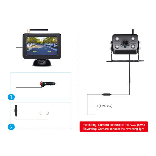 5 inch Car Rear View Reversing Camera Kit Reverse Backup Camera Wireless