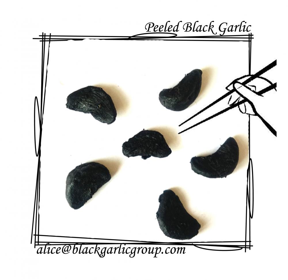 Health food of peeled black garlic