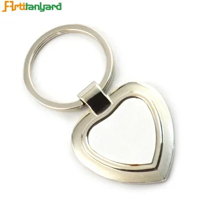 Custom Logo Metal Heart Shaped Keychain