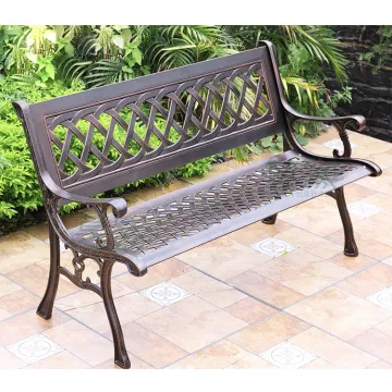 Outdoor Cast Aluminum Waterproof Garden Patio Bench