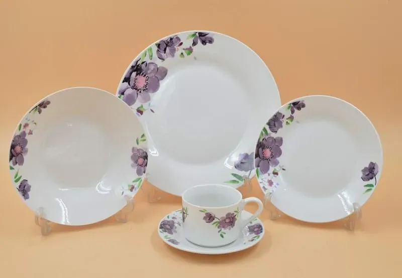 20PCS Eco-Friendly Healthy Luxury Dinner Set with Colorful Decal Porcelainware