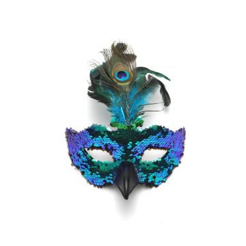 Custom Factory Flip Sequin Masks - Μάσκες φτερού Peacock για φανταχτερά πάρτι