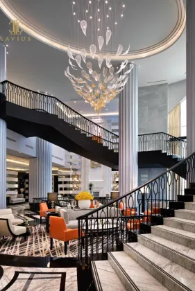 Flower beveled bohemia crystal hotel chandelier