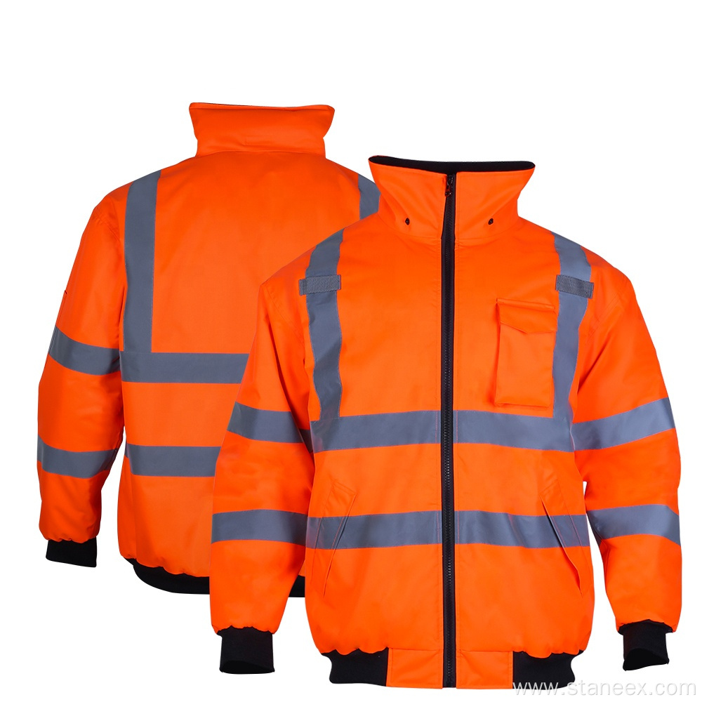 High Visibility Jackets Work Hoodie Winter Bomber Jacket