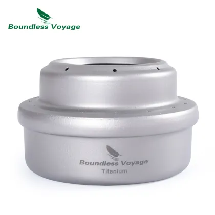 Boundless Voyage Mini Portable Backpacking Stove - Titanium Hiking Alcohol Stove