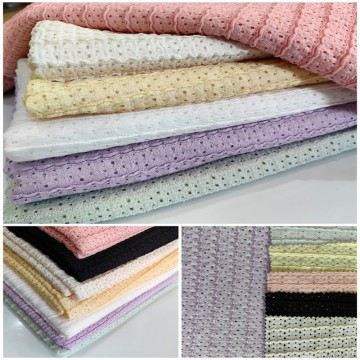 Polyester spandex dobby crinkle tyg för ladys klänning