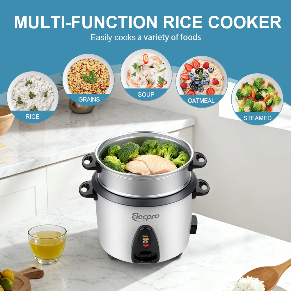 7-Cup Drum Rice Cooker with Aluminum Steaming Tray(4)
